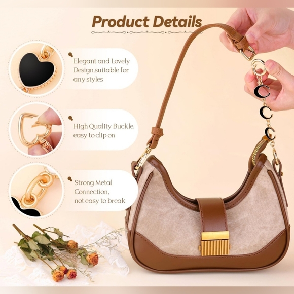 5Pcs White and Black Bag Extenders In Gold Chains with Pearls. New In Box - Picture 3 of 7